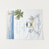 Tenture Splish Splash Seaside Baby Shower Wall Tapestry (Devant (Horizontal))