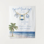 Tenture Splish Splash Seaside Baby Shower Wall Tapestry (Devant)