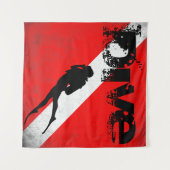 Tenture Sport de plongée, American Diver Down Flag SCUBA (Devant (Horizontal))
