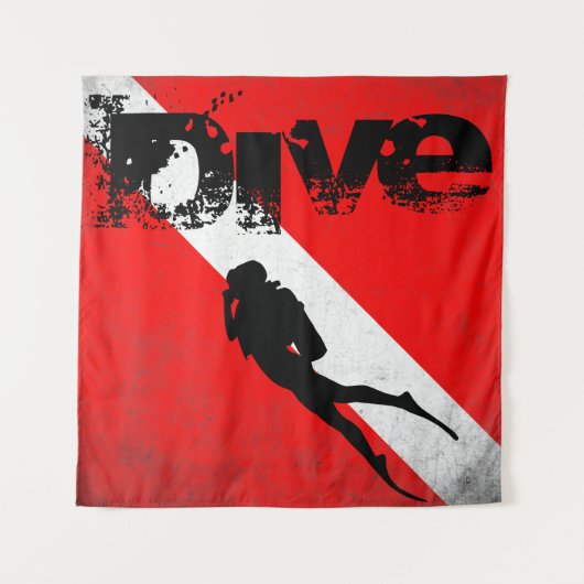 Tenture Sport de plongée, American Diver Down Flag SCUBA (Devant)