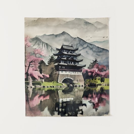 Tenture Spring Castle Wall Scroll (Devant)