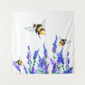 Tenture Spring Flowers and Bees Flying Tapestry (Devant)