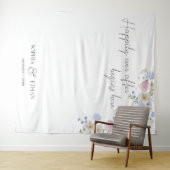 Tenture Spring Wildflowers Purple Pink Wedding (En situation (horizontale))