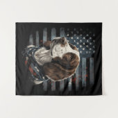 Tenture Springer Spaniel Chien Drapeau Américain (Devant (Horizontal))