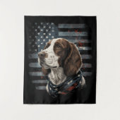 Tenture Springer Spaniel Chien Drapeau Américain (Devant)
