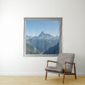 Tenture Square Window with Views of the Swiss Alps (En situation)
