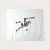 Tenture Squelette de baseball Halloween (Devant (Horizontal))