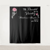 Tenture Squelette gothique Aimer jusqu'à la mort Mariage C (Devant)