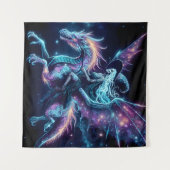 Tenture Squelette Sorcière Monter Un Dragon, Art Imaginair (Devant (Horizontal))