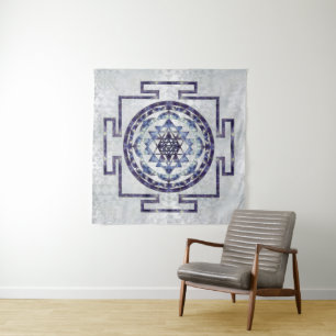 Tenture Sri Yantra/pierre gemme et perle de Sri Chakra