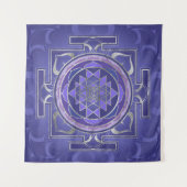 Tenture Sri Yantra/pourpre et argent de Sri Chakra (Devant (Horizontal))