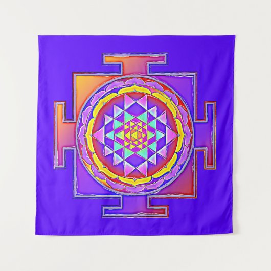 Tenture Sri Yantra - Symbole hindouiste Design 1 (Devant (Horizontal))