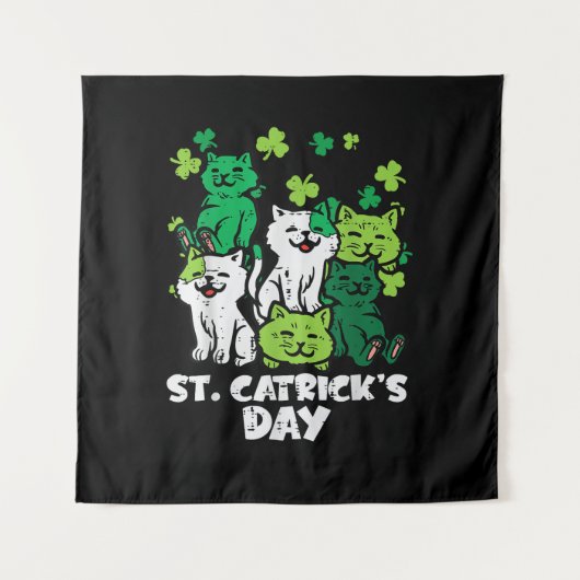 Tenture St Patricks Catricks Day Cats Saint Pattys (Devant)