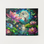 Tenture Stained Glass Little Fairy With Dragonfly (Devant (Horizontal))