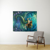 Tenture Stained Glass Mermaid Tapestry (En situation (horizontale))