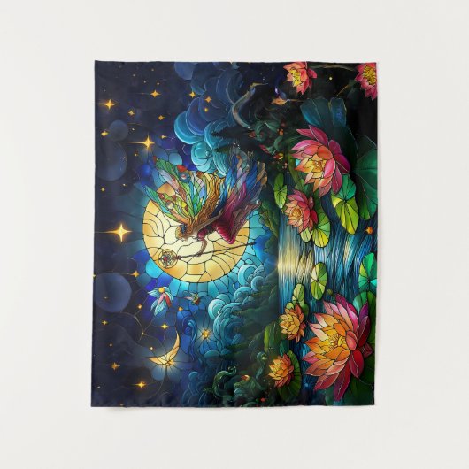 Tenture Stained Glass Moonlight Flight Fairy  (Devant)