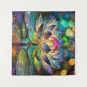 Tenture Stained Glass Vibrant Lotus Flower (Devant (Horizontal))