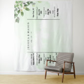 Tenture Stand de mariage au eucalyptus et succulentes (En situation)