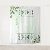 Tenture Stand de mariage au eucalyptus et succulentes (Devant)