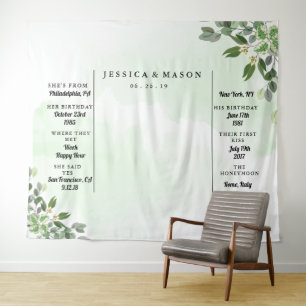 Tenture Stand de mariage au eucalyptus et succulents