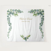 Tenture Stand de photo de mariage au eucalyptus aquarelle (Devant (Horizontal))