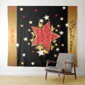 Tenture STAR DE CINÉMA HOLLYWOOD BROADWAY Fond pour séance (En situation (horizontale))