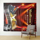 Tenture STAR DE CINÉMA HOLLYWOOD Invitation Bat Mitzvah (En situation (horizontale))