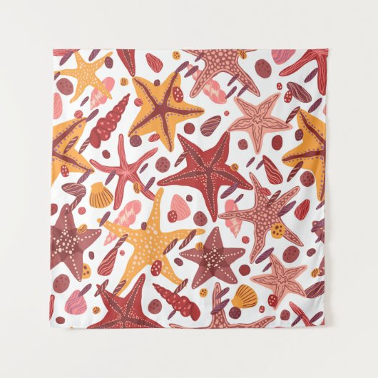 Tenture Starfish Shells : Motif scandinave (Devant)