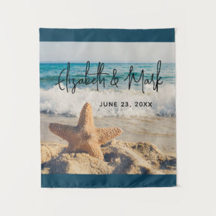 Tenture Starfish sur un Mariage de plage de sable