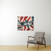 Tenture Statue moderne de la Liberté avec Drapeau américai (En situation (horizontale))