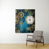 Tenture Steampunk Arrière - plan turquoise avec Gears (En situation)