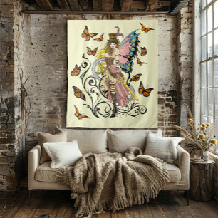 Tenture Steampunk Fairy Yellow Horloge Entraîneurs