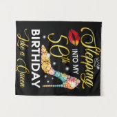 Tenture Stepping Into My 50th Birthday Like A Queen (Devant (Horizontal))