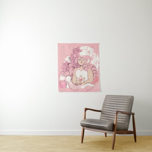 Tenture Steven Universe | Illustration de quartz Rose (En situation)