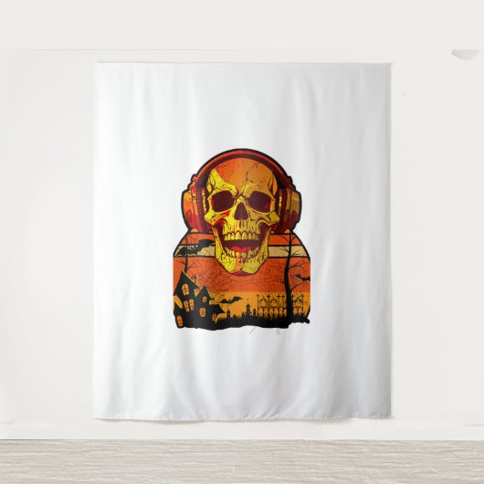 Tenture Sticker à crâne Hallowen Retro (Devant)