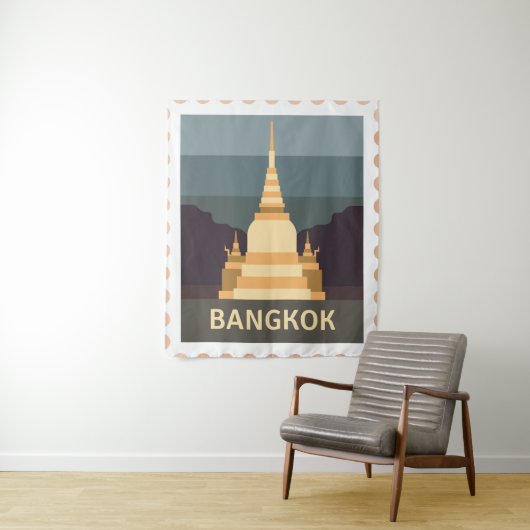 Tenture Sticker pour timbre de voyage (En situation)