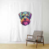 Tenture Sticker Retro Schnauzer Neon (En situation)