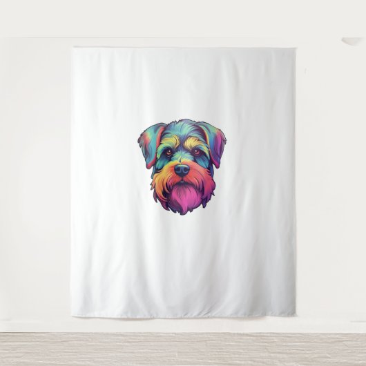 Tenture Sticker Retro Schnauzer Neon (Devant)