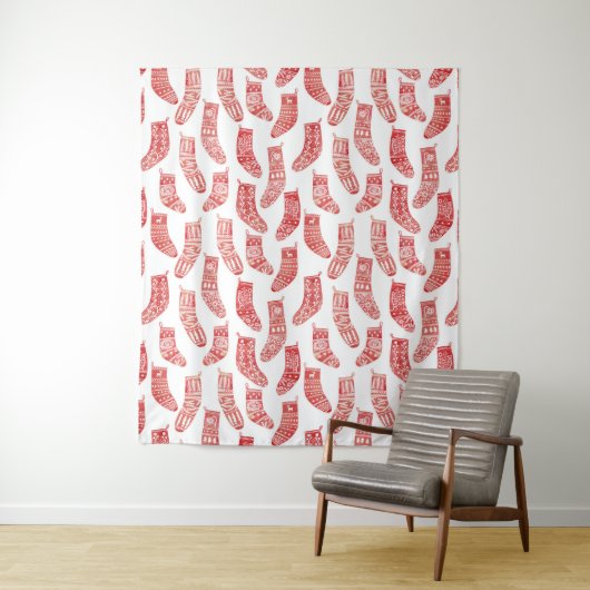 Tenture Stockage de Noël nordique (En situation)