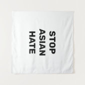 Tenture Stop Asian Hate, panneau blanc noir Tapestry (Devant (Horizontal))