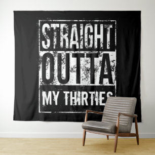 Tenture Straight Outta 40th Birthday Party Backdrop banniè