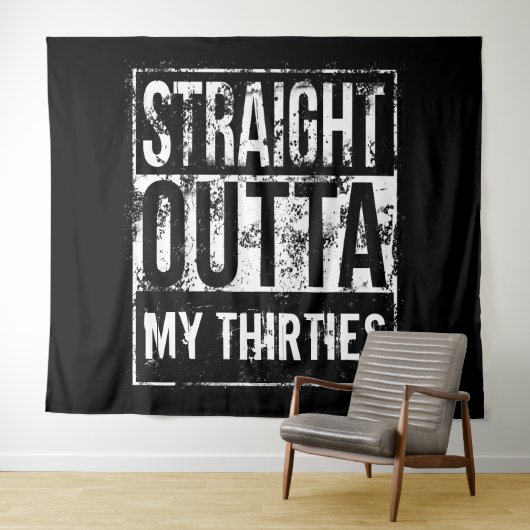 Tenture Straight Outta 40th Birthday Party Backdrop banniè (En situation (horizontale))