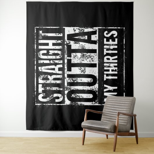 Tenture Straight Outta 40th Birthday Party Backdrop banniè (En situation)