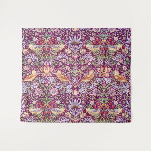 Tenture Strawberry Thief Red, William Morris (Devant (Horizontal))