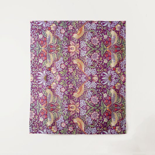 Tenture Strawberry Thief Red, William Morris (Devant)