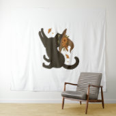 Tenture Stretting Chat Noir - Witchy Automne Classique T-S (En situation (horizontale))