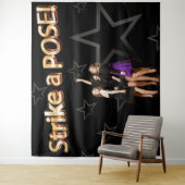 Tenture Strike a Pose Party 90s Shot Starry Backdrop (En situation)