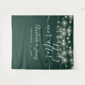 Tenture String Lights Emerald Green Mariage fond photo (Devant (Horizontal))