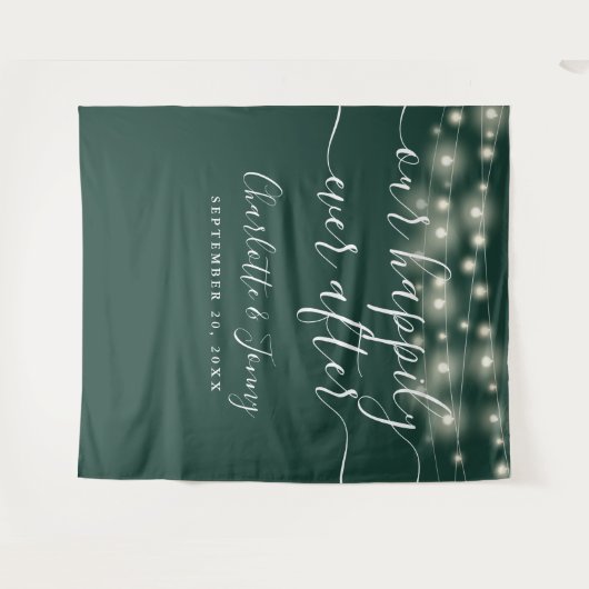 Tenture String Lights Emerald Green Mariage fond photo (Devant (Horizontal))