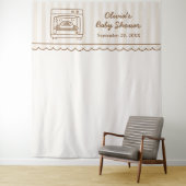 Tenture Stripe Bun in the Oven Baby Shower Backdrop (En situation)